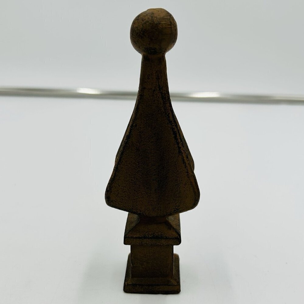 Salvaged Cast Iron Art Deco Four-Sided Spire Finial 5" x 1.75"